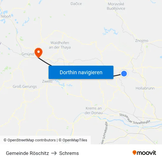 Gemeinde Röschitz to Schrems map