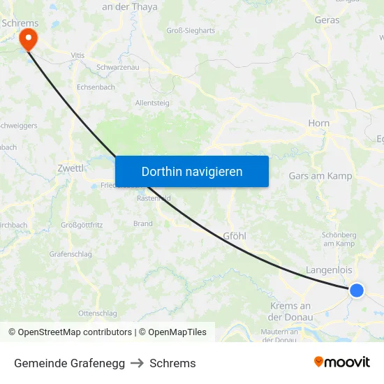 Gemeinde Grafenegg to Schrems map