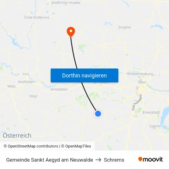 Gemeinde Sankt Aegyd am Neuwalde to Schrems map