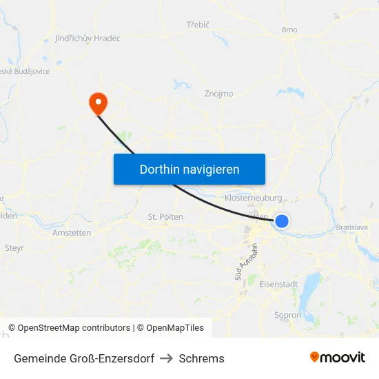 Gemeinde Groß-Enzersdorf to Schrems map