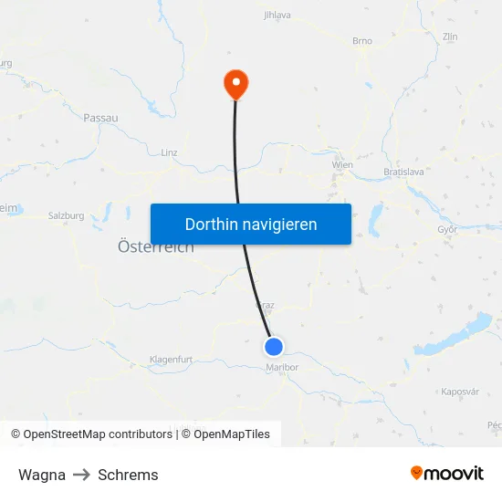 Wagna to Schrems map