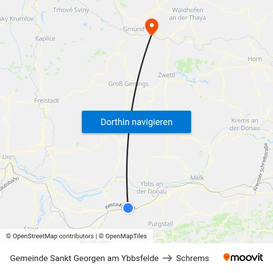 Gemeinde Sankt Georgen am Ybbsfelde to Schrems map
