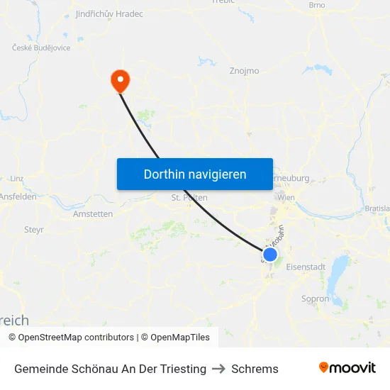 Gemeinde Schönau An Der Triesting to Schrems map