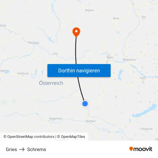 Gries to Schrems map