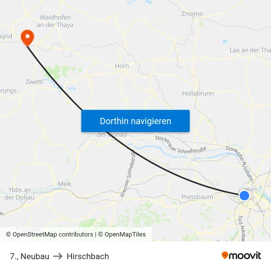 7., Neubau to Hirschbach map