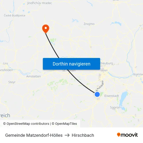 Gemeinde Matzendorf-Hölles to Hirschbach map