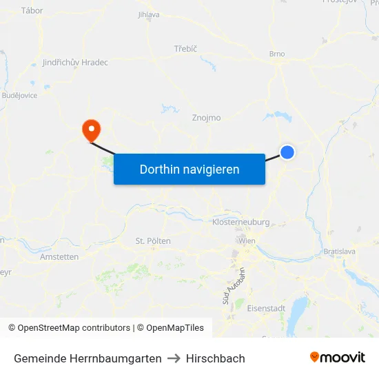 Gemeinde Herrnbaumgarten to Hirschbach map