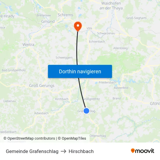 Gemeinde Grafenschlag to Hirschbach map