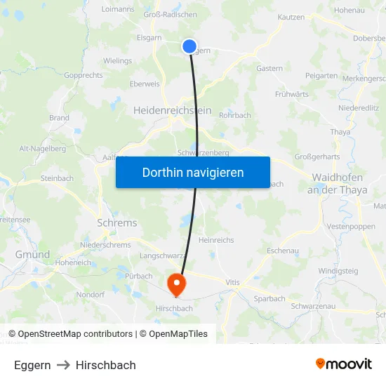 Eggern to Hirschbach map