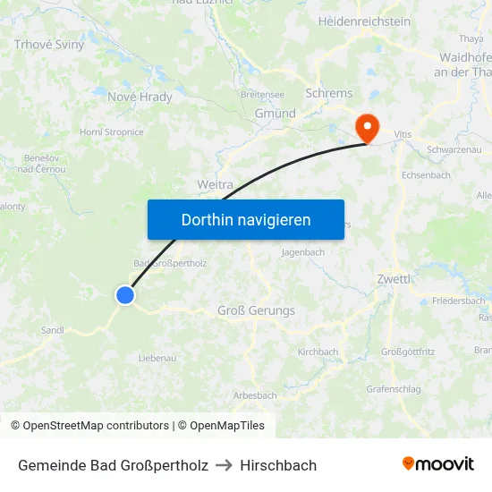 Gemeinde Bad Großpertholz to Hirschbach map