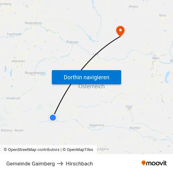 Gemeinde Gaimberg to Hirschbach map