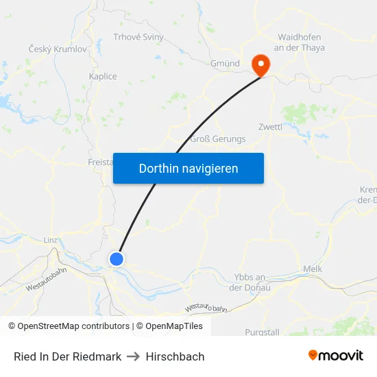Ried In Der Riedmark to Hirschbach map