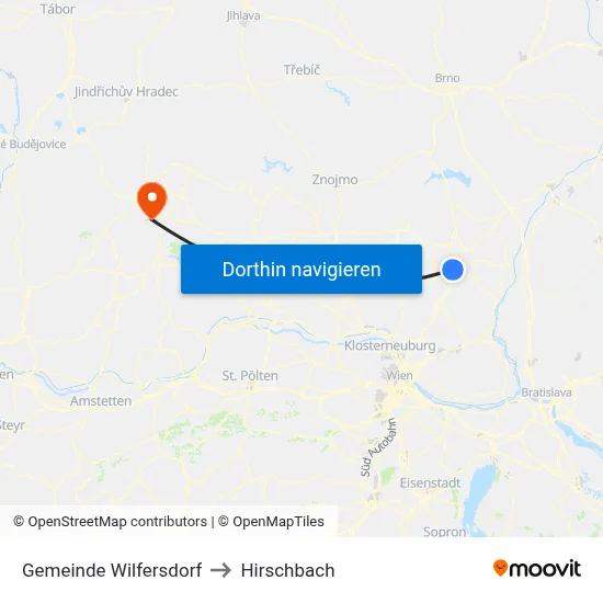 Gemeinde Wilfersdorf to Hirschbach map