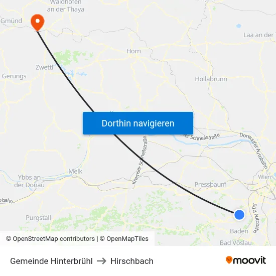 Gemeinde Hinterbrühl to Hirschbach map