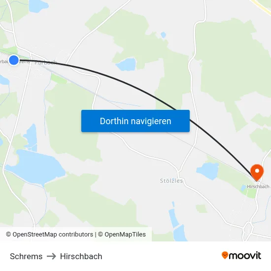 Schrems to Hirschbach map