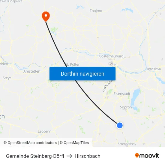 Gemeinde Steinberg-Dörfl to Hirschbach map