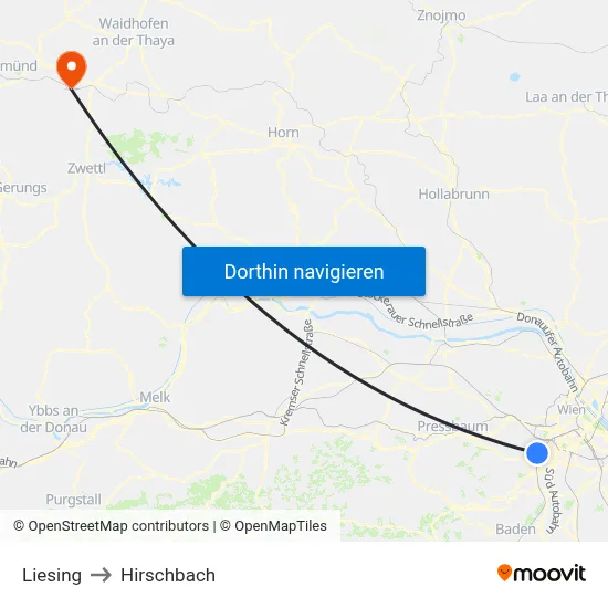 Liesing to Hirschbach map