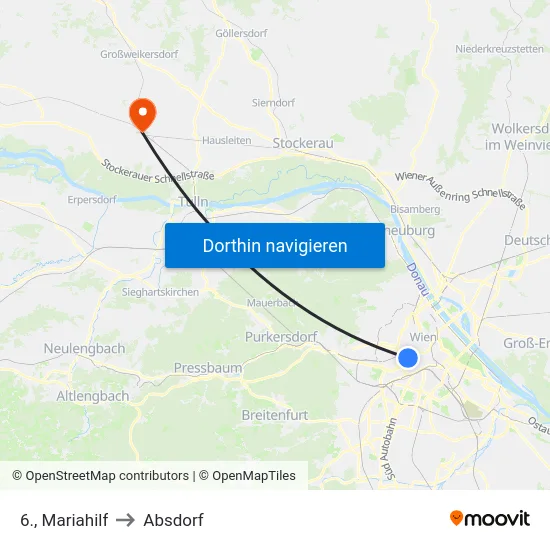 6., Mariahilf to Absdorf map