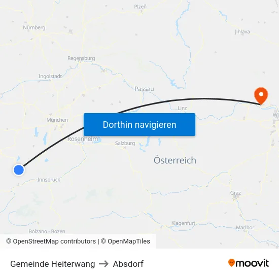 Gemeinde Heiterwang to Absdorf map