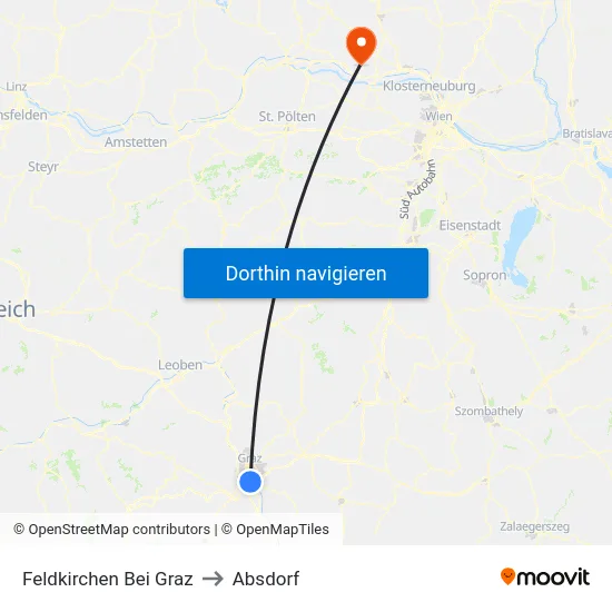 Feldkirchen Bei Graz to Absdorf map