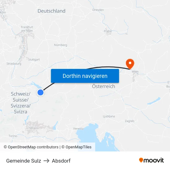 Gemeinde Sulz to Absdorf map