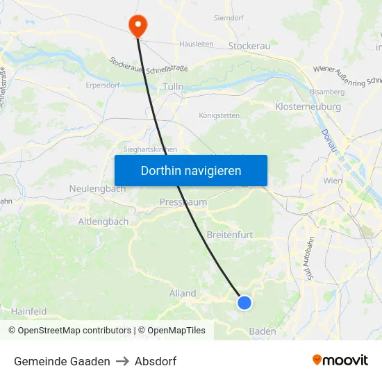 Gemeinde Gaaden to Absdorf map