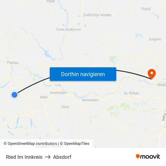 Ried Im Innkreis to Absdorf map