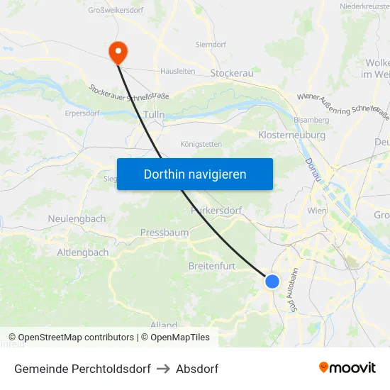 Gemeinde Perchtoldsdorf to Absdorf map