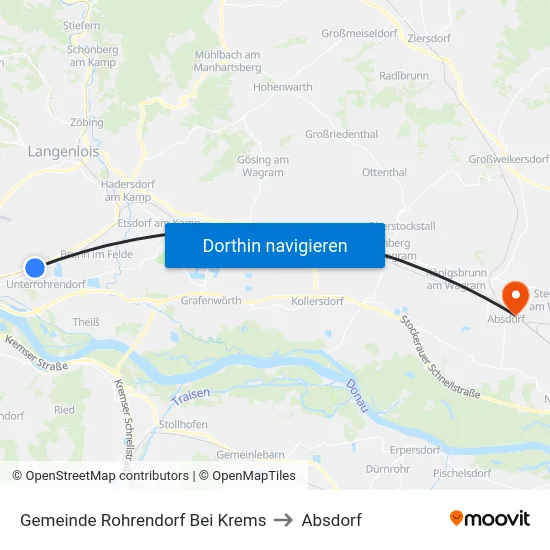 Gemeinde Rohrendorf Bei Krems to Absdorf map