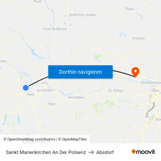 Sankt Marienkirchen An Der Polsenz to Absdorf map