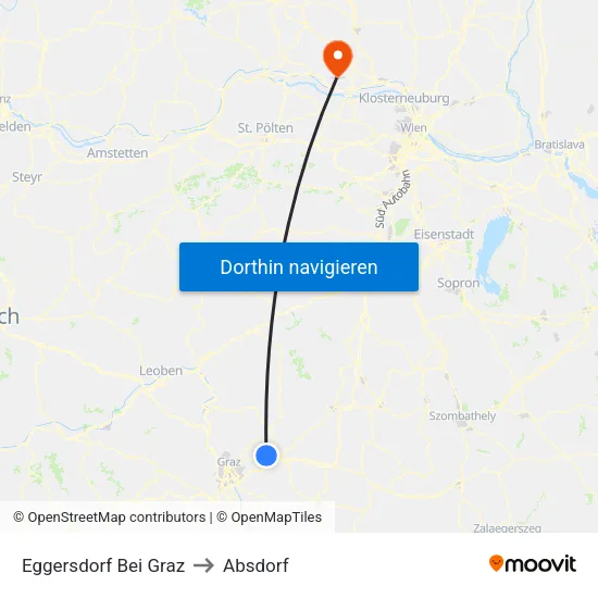Eggersdorf Bei Graz to Absdorf map