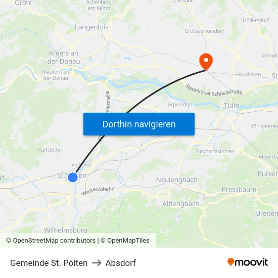 Gemeinde St. Pölten to Absdorf map