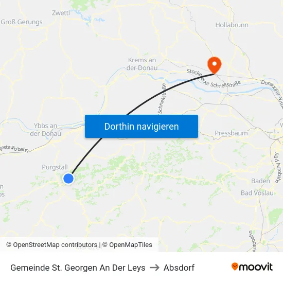 Gemeinde St. Georgen An Der Leys to Absdorf map