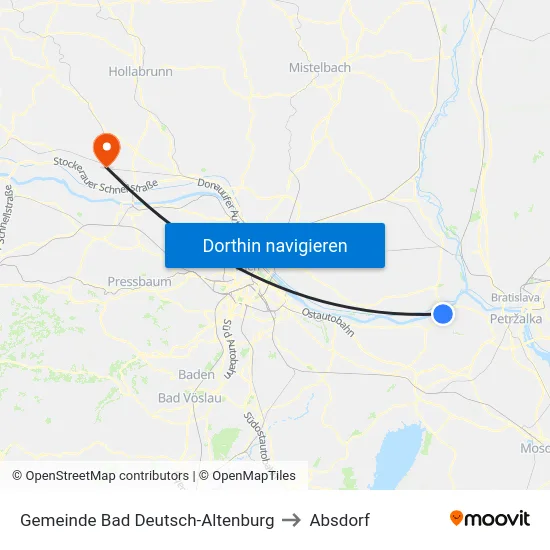 Gemeinde Bad Deutsch-Altenburg to Absdorf map