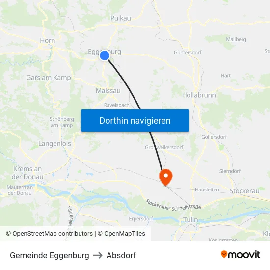 Gemeinde Eggenburg to Absdorf map