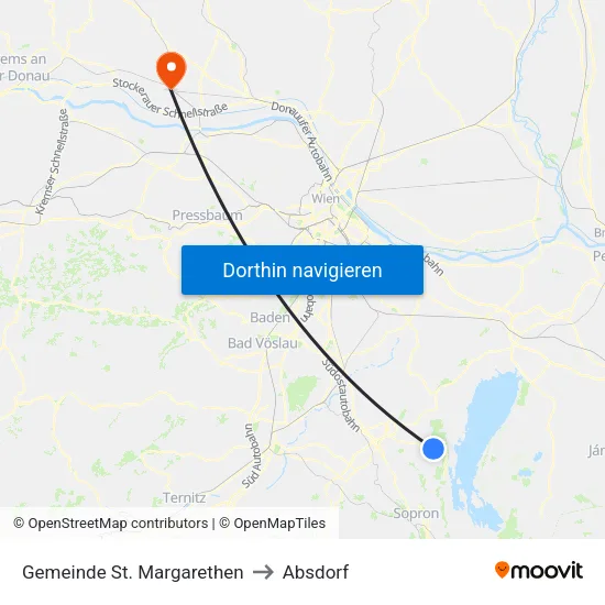 Gemeinde St. Margarethen to Absdorf map