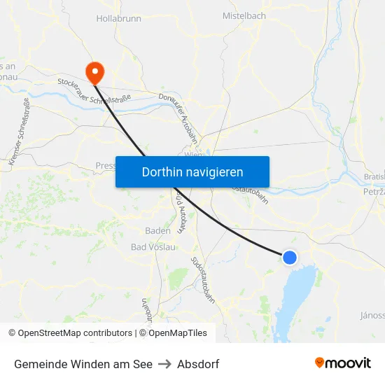 Gemeinde Winden am See to Absdorf map