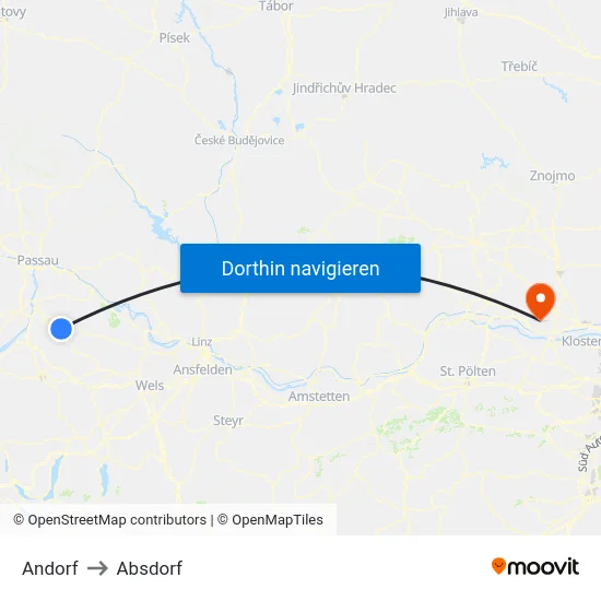 Andorf to Absdorf map
