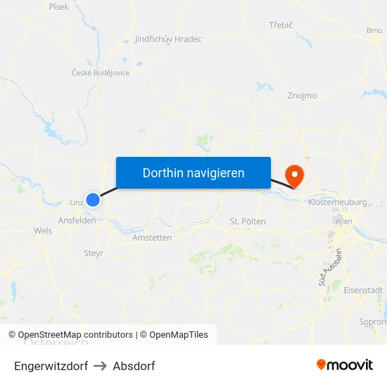 Engerwitzdorf to Absdorf map