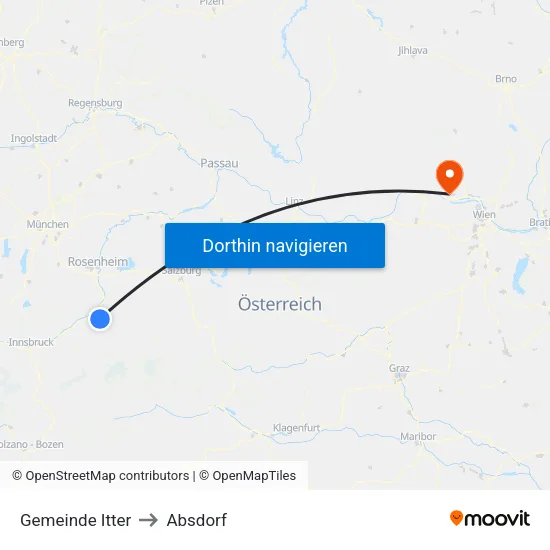Gemeinde Itter to Absdorf map