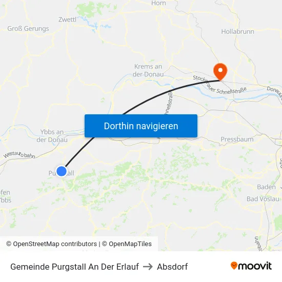 Gemeinde Purgstall An Der Erlauf to Absdorf map