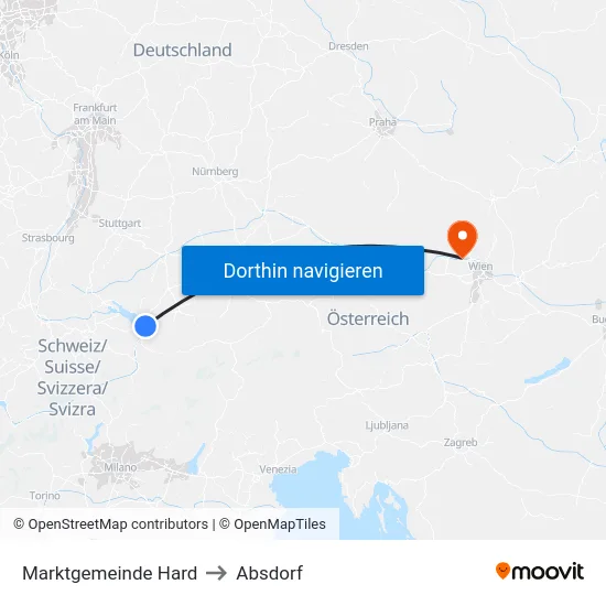 Marktgemeinde Hard to Absdorf map