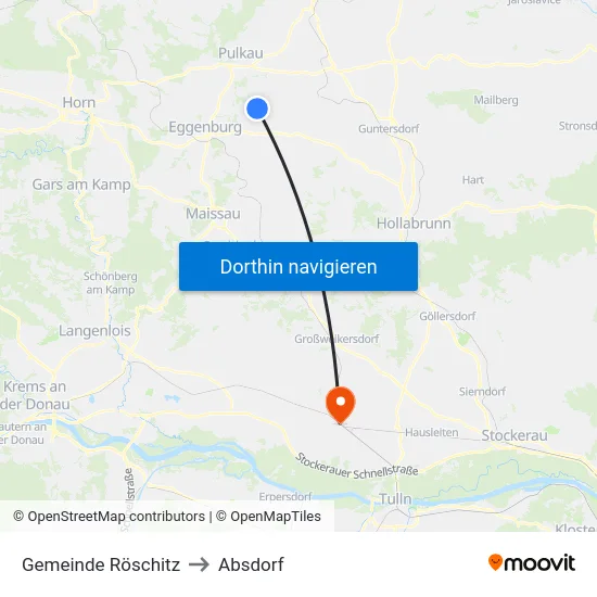 Gemeinde Röschitz to Absdorf map
