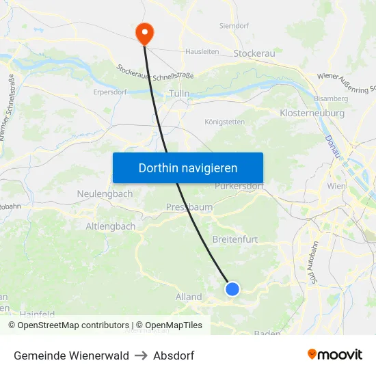 Gemeinde Wienerwald to Absdorf map