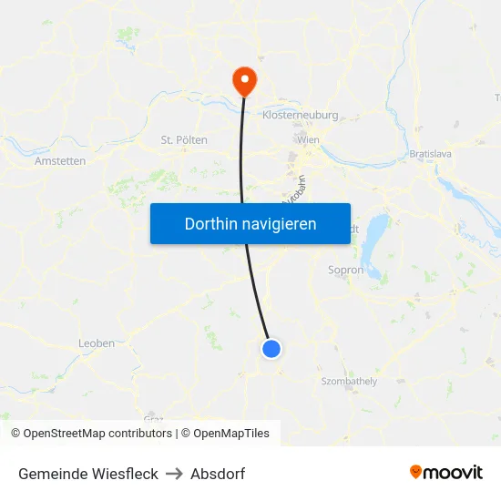 Gemeinde Wiesfleck to Absdorf map
