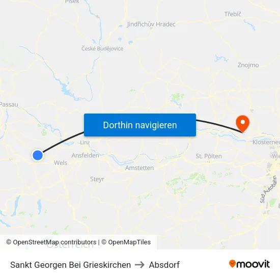 Sankt Georgen Bei Grieskirchen to Absdorf map