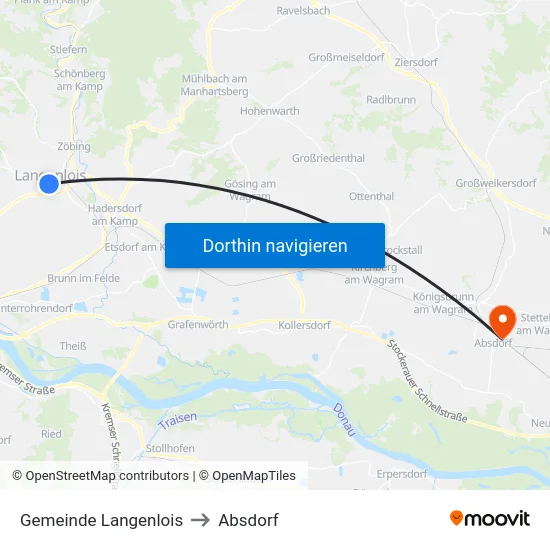 Gemeinde Langenlois to Absdorf map