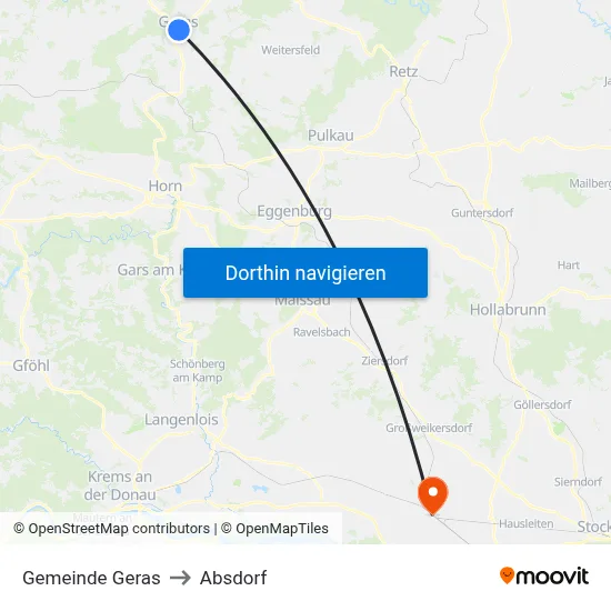 Gemeinde Geras to Absdorf map