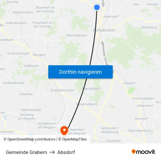 Gemeinde Grabern to Absdorf map