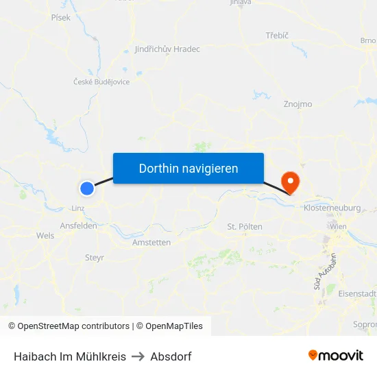 Haibach Im Mühlkreis to Absdorf map